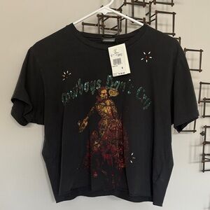 MOTHER Black 'Cowboys Don't Cry' Graphic Tee